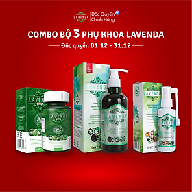 Mua Combo bộ 3 sản phẩm Lavenda xịt, rửa, Lavenda Plus kết hợp Hỗ trợ điều trị hiệu quả các bệnh Phụ khoa, nhanh chóng cải thiện mọi vấn đề liên quan đến phụ khoa, đem lại sức khỏe và hạnh phúc cho ng