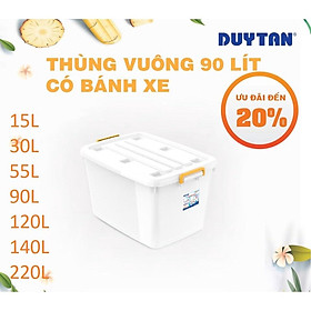 Mua Thùng Nhựa Vuông Đựng Đồ Đa Năng Có Bánh Xe Duy Tân 15L/30L/55L/90L/120L