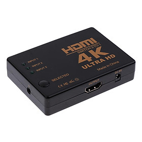 4K Ultra HD HDMI Switch Splitter HDTV 3 In 1 Out with Remote Control