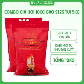[Siêu Sale] Combo 10kg Gạo ST25 Hoa Lúa dẻo mềm, thơm ngon (túi 5kg)