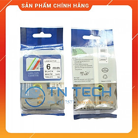 Nhãn In Tz2-211 - Đen nền trắng 6mm x 8m - Dùng cho máy in BROTHER - AIMO - PUTY [Hàng nhập khẩu]