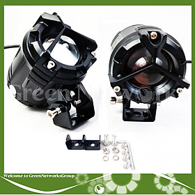 Đèn trợ sáng mini bi cầu lồi tròn 36W dành cho moto HJG ánh sáng trắng vàng Green Networks Group ( 1 Cặp )