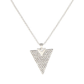 Ladies Fashion Rhinestone Triangle Pendant  Chain Necklace Choker