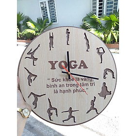 Đồng hồ treo tường trang trí phòng yoga. Nhận thiết kế theo yêu cầu