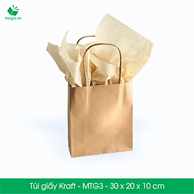 MTG3 MTG3T - 30x20x10 cm - Combo 25 túi giấy Kraft Nhật cao cấp