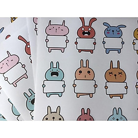 Sticker Thỏ dán ghi chú với 15 sắc thái cảm xúc đáng yêu 