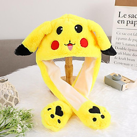 Di Chuyển Hình Tai Thỏ Nón Dành Cho Trẻ Em Và Bé Gái Trong Mùa Thu Đông Dễ Thương Và Ngộ Nghĩnh Pikachu Mũ Giữ Ấm Bunny nón Lưỡi Trai Xương - one