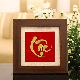 Tranh chữ Lộc thư pháp đúc đồng mạ vàng 24K độc đáo, cáp cấp: Quà tặng cho đối tác, khách hàng, sếp, người thân