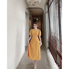 Đầm Tiểu Thơ Tay Phồng Chiết Eo TK99