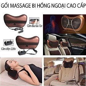 Gối Massage Hồng Ngoại 8 Bi Mát Xa Cao Cấp Nhật Bản Gối Massage Vai Gáy Cao Cấp