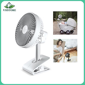 Mua Quạt mini kẹp bàn  kẹp nôi đầu xoay 360 độ tiện lợi Jisulife F7B - Quạt điện nhỏ gọn 3 cánh tạo gió mát tự nhiên  dùng liên tục 10 giờ không gây ồn - Hàng chính hãng