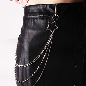 Chuỗi thắt lưng punk hip-hop ngôi sao 5 cánh belt chain for man and woman