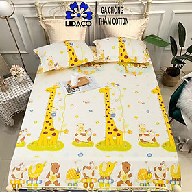 Ga Chống Thấm Cotton LIDACO Cao Cấp - Hươu vàng - 1m2x2mxdưới12cm