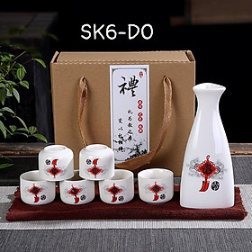Mua Bình rượu sake Nhật  bình Sake  Bộ bình rượu gốm sứ 6 chén  Bộ ấm trà sake