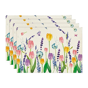 Spring Table Runner Portable Floral Pattern for Gathering Party Holiday
