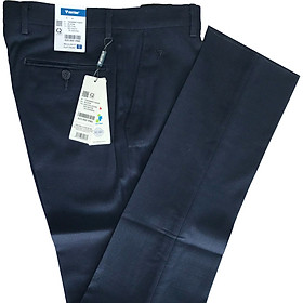 Viettien - Quần tây nam màu xanh đen không ly 1Q4288 regular fit