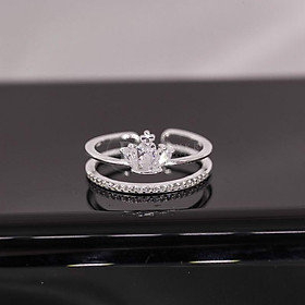 Nhẫn bạc vương miện đính đá cao cấp YN JEWELRY SL