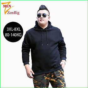 Áo Nỉ Thu Đông Nam Big Size Kiểu Dáng Hoodie, Hàng Bigsize Dành Cho Người Mập Người Béo 80 - 140kg