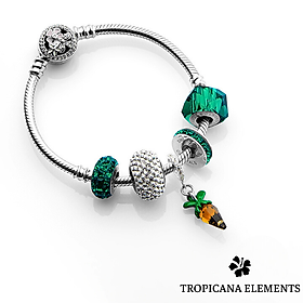 Lắc Tay Tropicana Phối Charm Swarovski Pha Lê Cà Rốt 5 Size