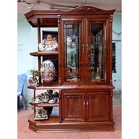 Tủ Rượu Gỗ Xoan Đào kèm Kệ Trang Trí