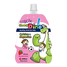 Nước Uống Dino Vị Dâu Bổ Sung Canxi Và Magie Cho Trẻ - Strong Dino (1 Gói x 120ml)