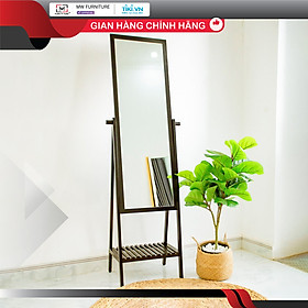 GƯƠNG KỆ ĐỨNG HÀN QUỐC LẮP RÁP MÀU ĐEN - A MIRROR SHELF BLACK