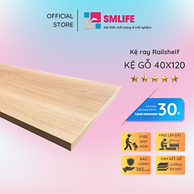 Mua Kệ gỗ SMLIFE Railshelf 40x120cm - Phụ Kiện Thành Phần Để Lắp Hệ Kệ Ray Tường Railshelf