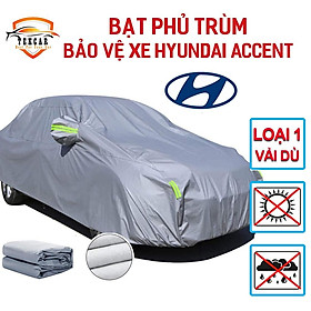 Bạt vải dù oxford bảo vệ xe ô tô Hyundai Accent phủ trùm kín cao cấp , áo trùm xe 5 chỗ chống nắng, mưa