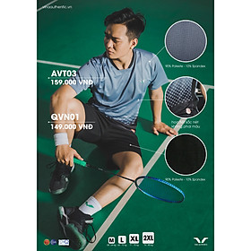 [MUA 1 TẶNG 1] Áo cầu lông badminton nam AVT03, thoáng mát, thấm hút mồ hôi tốt, hợp thời trang