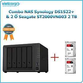 Mua Combo Thiết bị lưu trữ NAS Synology DS1522+ và 2 Ổ cứng Seagate ST2000VN003 2 TB - Hàng Chính Hãng
