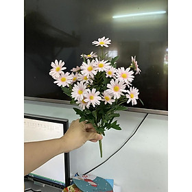 Cúc hoạ mi cao cấp (hoa lụa) 38cm 23-25bông -Hoa giả-Hoa lụa Daisy loại đẹp như thật trang trí nội thất phòng khách, văn