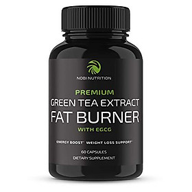 Nobi Nutrition Green Tea Fat Burner - Green Tea Extract Supplement with EGCG - Diet Pills, Appetite Suppressant, Metabolism & Thermogenesis Booster - Healthy Weight Loss for Women & Men (60 Capsules)