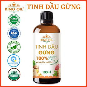 Tinh dầu Gừng nguyên chất từ thiên nhiên, Thơm Phòng, Khử Mùi, Kháng Khuẩn, Đuổi Muỗi, Giữ Ấm - KingOil