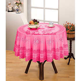 Mua Tấm nhựa PVC trải bàn tròn 856B-150 cm - hoa văn hồng - không thấm nước