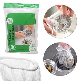 Mua Combo 100 Túi Lọc Rác Bồn Rửa Bát - Thiết Kế Kiểu Lưới Siêu Dai Đầu Túi Có Chun Co Giãn Chống Tắc Nghẽn Ống