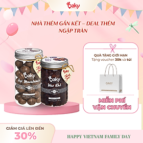 Quà Tặng Oaky - Combo Hạt Dinh Dưỡng Cao Cấp - Hạt Macca, Nho Khô Size lớn (450gram) - Tặng Túi Giấy Sang Trọng
