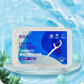 Mua Bộ 50 cây tăm chỉ nha khoa tiệt trùng chăm sóc răng miệng (TNK50)
