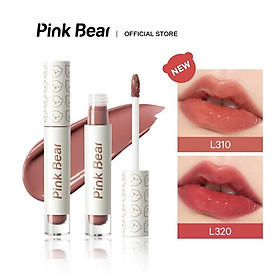Son kem Pink Bear Glass Shine Lip Gloss Liquid Hydrating Long-lasting 2.5g