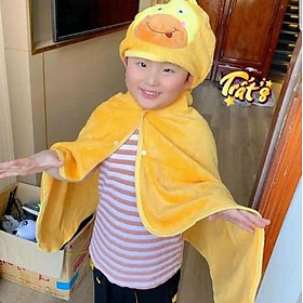 ÁO CHOÀNG TẮM HOẮC CHE NẮNG HÌNH HƯƠU GROW 2 in 1 CHO BÉ IU - Áo choàng tắm hình thú siêu mềm mịn cho bé yêu