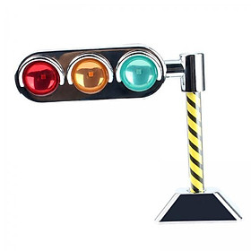 3xLED Traffic Light Simulation Road Sign Scene for Car Dashboard Decor Style B