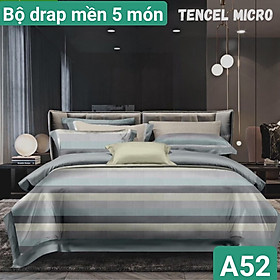 Bộ drap mền tencel hàn quốc 5 món ( 1 drap + 1 chăn chần bông + 3 áo gối) đủ size