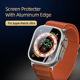 Kính Cường Lực Khung Viền Aluminum Alloy Dành Cho Apple Watch Ultra DUX DUCIS Flas Series Screen Protector - Hàng Chính Hãng