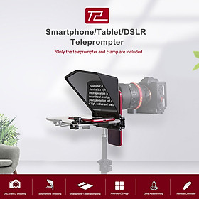 Máy nhắc chữ Bestview T2 hỗ trợ điện thoại/ máy tính bảng/ máy ảnh DSLR với điều khiển từ xa và vải vệ sinh mặt len