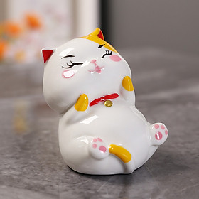 Mô hình Mèo Gốm Sứ Trang Trí_ Hàng Chính Hãng