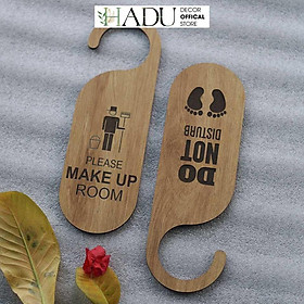 Bảng Gỗ treo cửa phòng khách sạn homestay khắc laser 2 mặt vintage Hadu DECOR-BG14 - HaduDecor