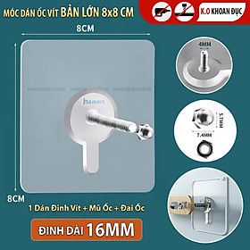 Móc Dán Tường Có Đinh Ốc Vít Miếng Dán Tường Đóng Đinh Tiện Lợi Ko Khoan Đục Tường - Đinh Dài 16MM