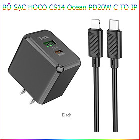 Bộ Sạc Nhanh Dành Cho Hoco PD20W CS14 Ocean Type-C To LN Chân Cắm US Hàng Chính Hãng