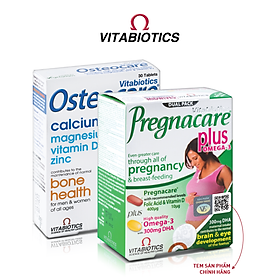 Bộ Sản Phẩm Vitabiotics Tăng Cường Sức Khỏe Cho Mẹ Bầu OSTEOCARE 30 Viên Và PREGNACARE PLUS OMEGA-3 56 Viên