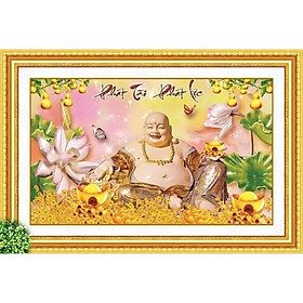 Mua Tranh Đính Đá PHẬT DI LẠC (ĐÁ ABC CAO CẤP). Kích Thước: 1m x 65cm