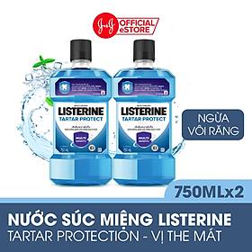 Bộ 2 Chai Nước súc miệng ngăn ngừa mảng bám Listerine Tartar Protection 750mlx2